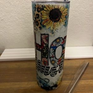 20 oz. Hair Tumbler with Metal Straw